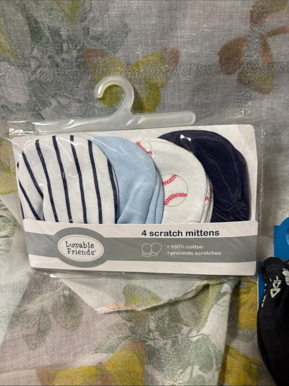 Luvable Friends Mittens Set - Black, White, Blue